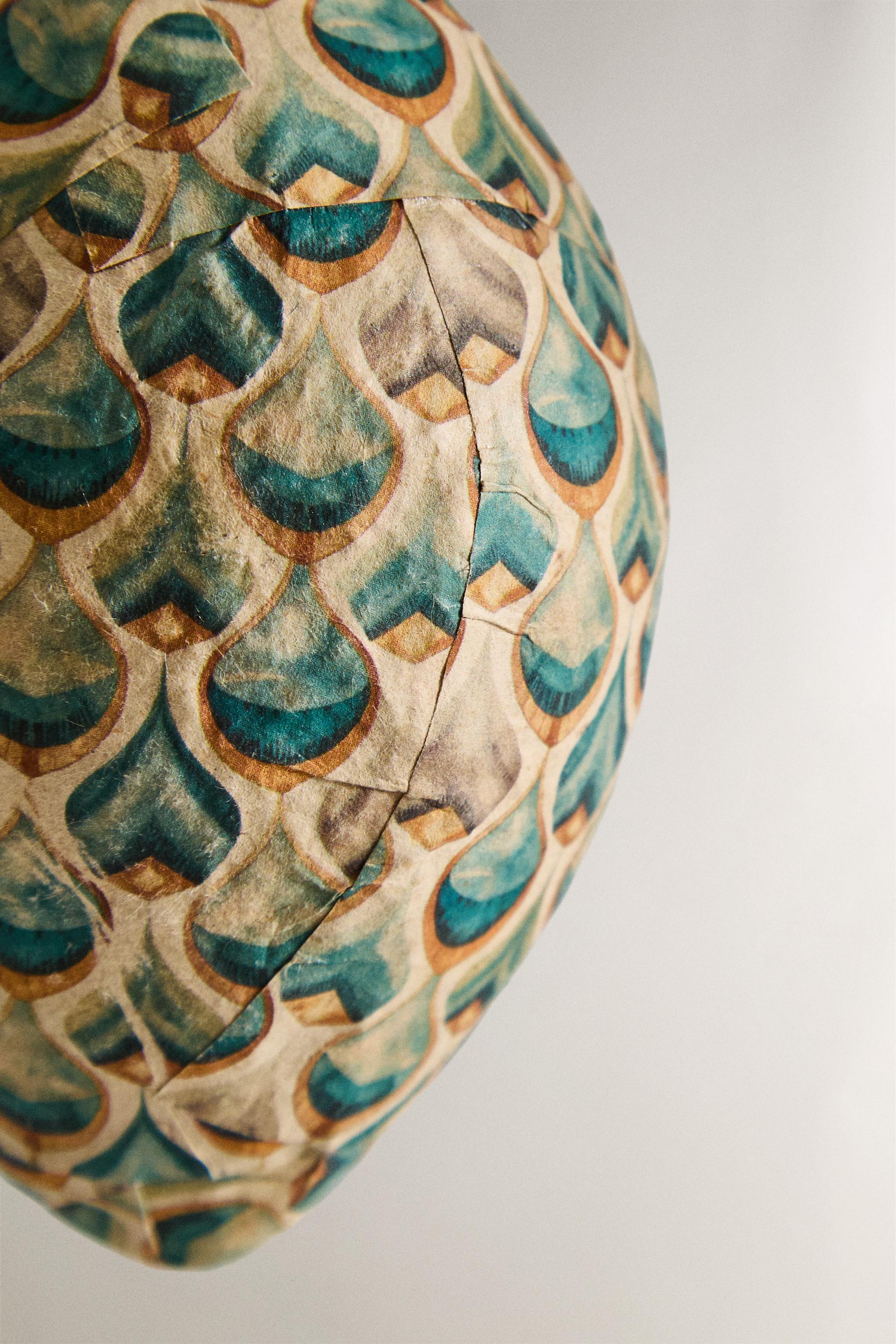 ELONGATED PRINTED CHRISTMAS TREE BALL ORNAMENT